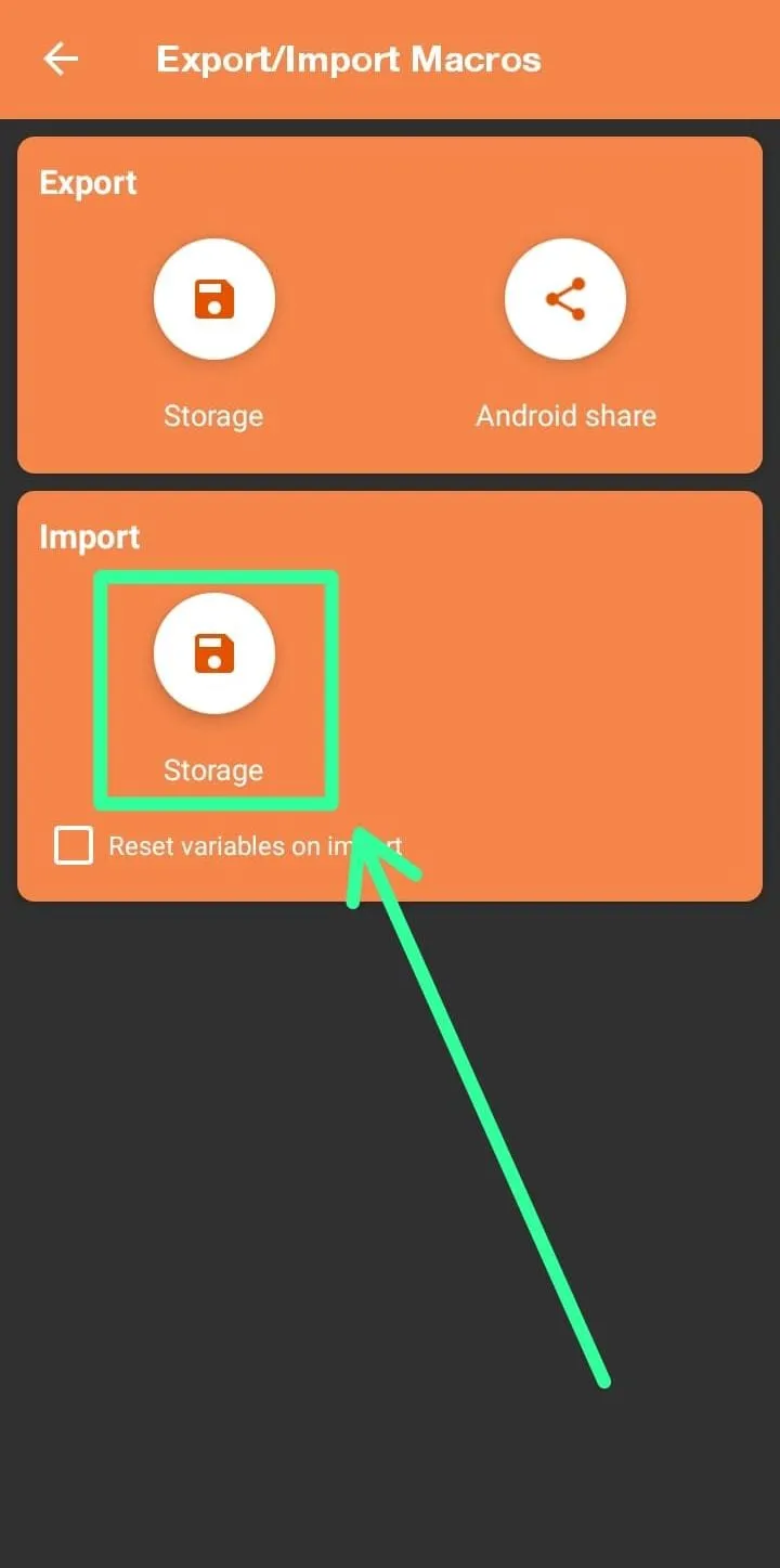 Import Menu