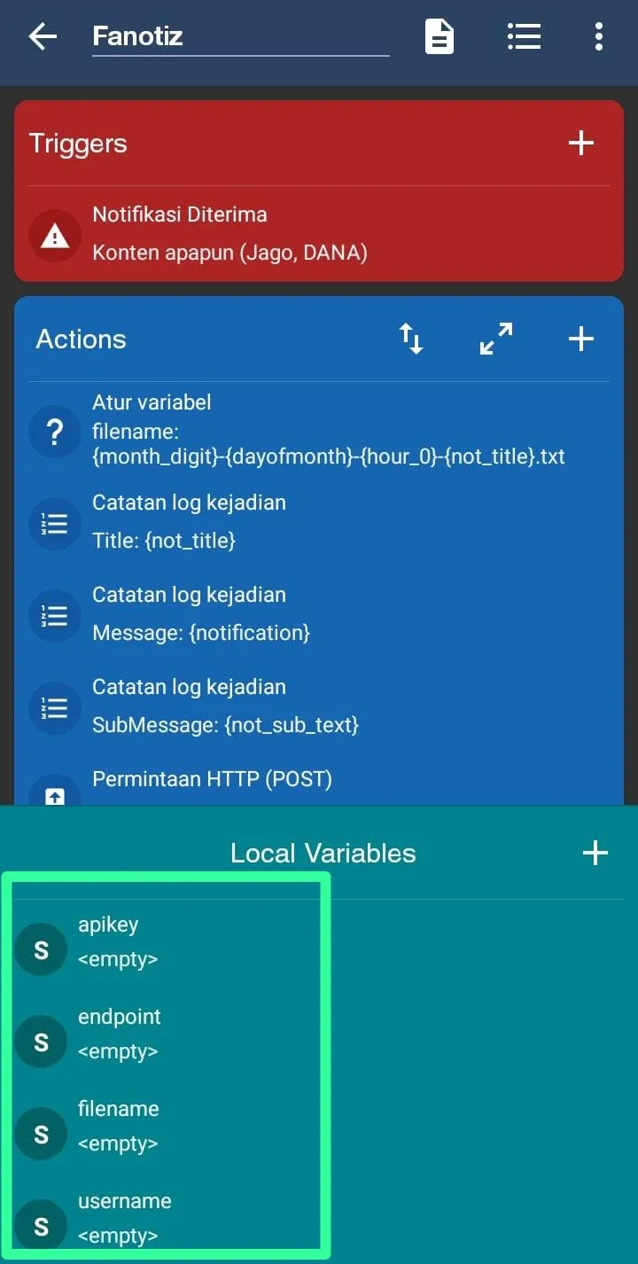 Variable Menu